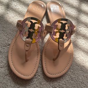 Tory Burch Pastel Rainbow Stripe, Size 8